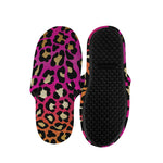 Orange And Purple Leopard Print Slippers