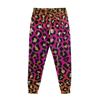 Orange And Purple Leopard Print Sweatpants