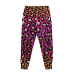 Orange And Purple Leopard Print Sweatpants