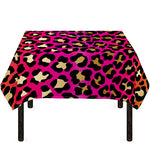 Orange And Purple Leopard Print Tablecloth