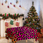 Orange And Purple Leopard Print Tablecloth