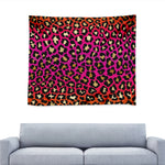 Orange And Purple Leopard Print Tapestry