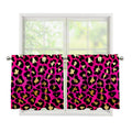 Orange And Purple Leopard Print Tier Curtains