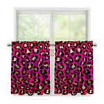 Orange And Purple Leopard Print Tier Curtains