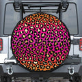 Orange And Purple Leopard Print Tire Cover