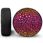Orange And Purple Leopard Print Tire Cover