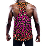 Orange And Purple Leopard Print Training Tank Top