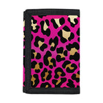 Orange And Purple Leopard Print Trifold Wallet