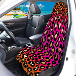 Orange And Purple Leopard Print Waterproof Car Seat Cover