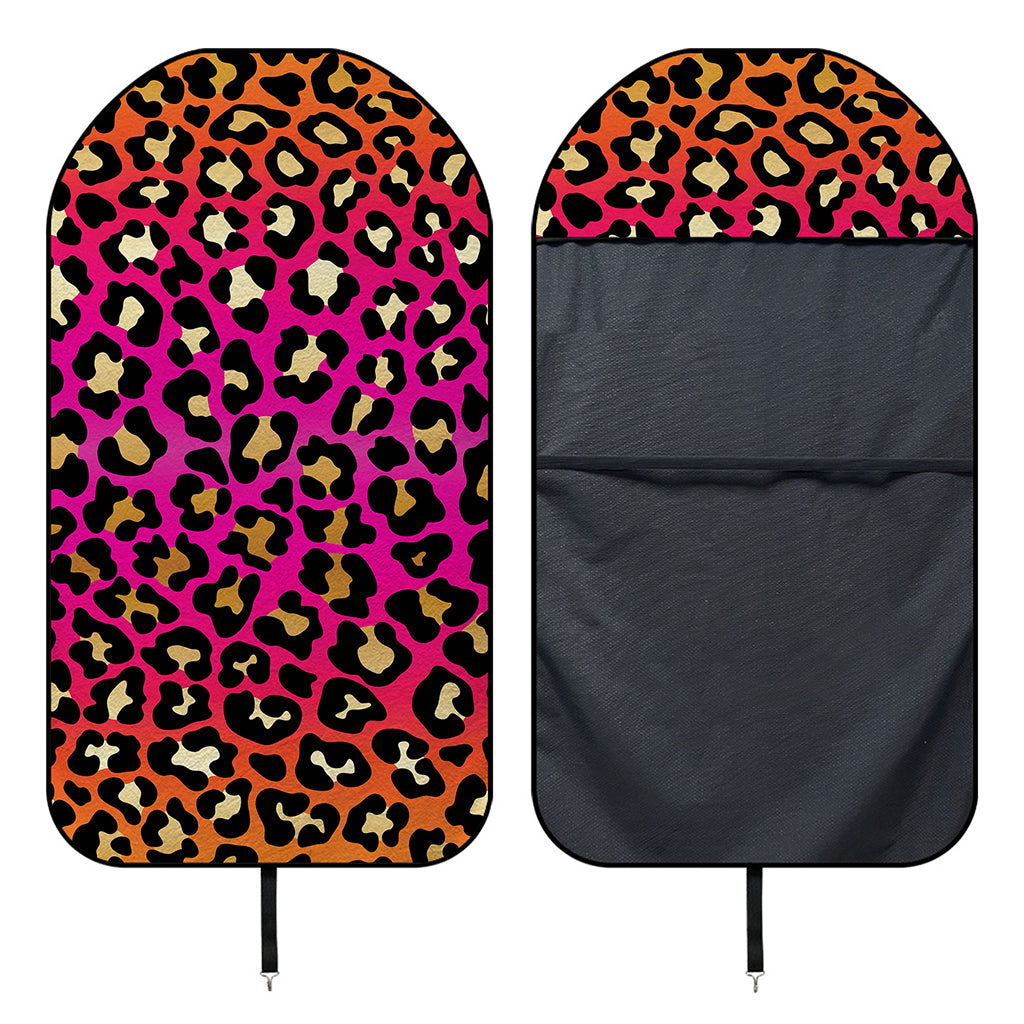 Orange And Purple Leopard Print Waterproof Car Seat Cover