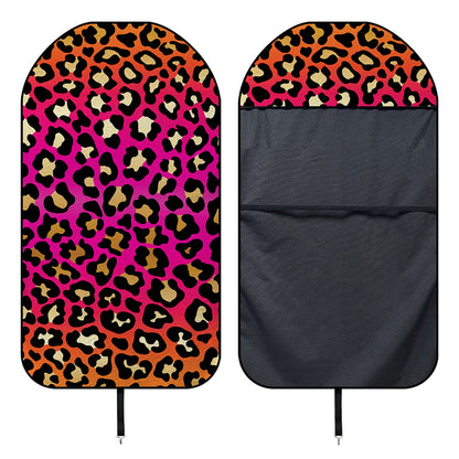 Orange And Purple Leopard Print Waterproof Car Seat Cover