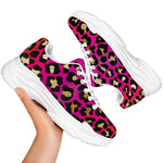 Orange And Purple Leopard Print White Chunky Shoes