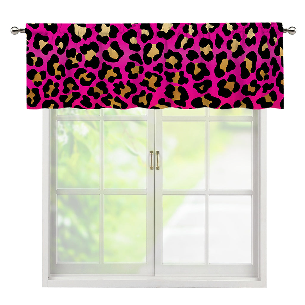 Orange And Purple Leopard Print Window Valance