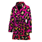 Orange And Purple Leopard Print Women's Bathrobe