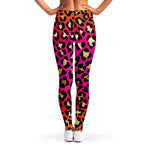 Orange And Purple Leopard Print Women's Leggings