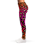Orange And Purple Leopard Print Women's Leggings