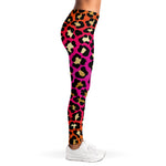 Orange And Purple Leopard Print Women's Leggings