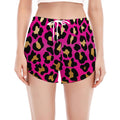 Orange And Purple Leopard Print Women's Split Running Shorts