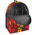 Orange And Red Stained Glass Cross Print Backpack