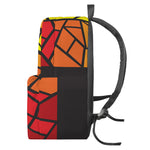 Orange And Red Stained Glass Cross Print Backpack