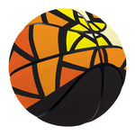 Orange And Red Stained Glass Cross Print Basketball