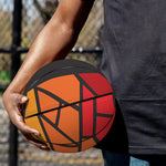 Orange And Red Stained Glass Cross Print Basketball