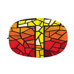 Orange And Red Stained Glass Cross Print Car Side Mirror Covers
