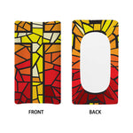 Orange And Red Stained Glass Cross Print Changing Pad Cover