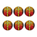 Orange And Red Stained Glass Cross Print Coaster Set