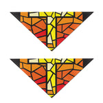 Orange And Red Stained Glass Cross Print Dog Bandana