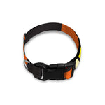 Orange And Red Stained Glass Cross Print Dog Collar