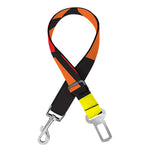 Orange And Red Stained Glass Cross Print Dog Seat Belt