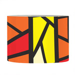 Orange And Red Stained Glass Cross Print Drum Lamp Shade