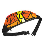 Orange And Red Stained Glass Cross Print Fanny Pack