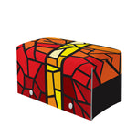 Orange And Red Stained Glass Cross Print Leather Tissue Box Cover