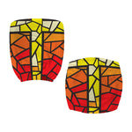 Orange And Red Stained Glass Cross Print Office Chair Cover