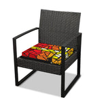 Orange And Red Stained Glass Cross Print Outdoor Seat Cushion Cover