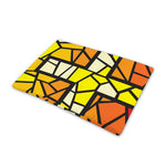 Orange And Red Stained Glass Cross Print Pet Cooling Mat Cover