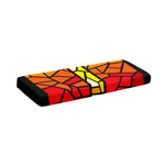 Orange And Red Stained Glass Cross Print Piano Keyboard Cover