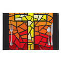 Orange And Red Stained Glass Cross Print Placemat