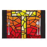 Orange And Red Stained Glass Cross Print Placemat