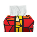 Orange And Red Stained Glass Cross Print Rectangle Tissue Box Cover