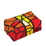 Orange And Red Stained Glass Cross Print Rectangle Tissue Box Cover
