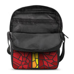 Orange And Red Stained Glass Cross Print Rectangular Crossbody Bag