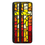 Orange And Red Stained Glass Cross Print Refrigerator Handle Covers