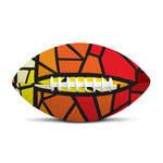 Orange And Red Stained Glass Cross Print Rugby Ball