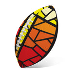 Orange And Red Stained Glass Cross Print Rugby Ball