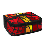 Orange And Red Stained Glass Cross Print Small Lunch Bag
