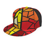 Orange And Red Stained Glass Cross Print Snapback Cap