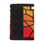 Orange And Red Stained Glass Cross Print Trifold Wallet